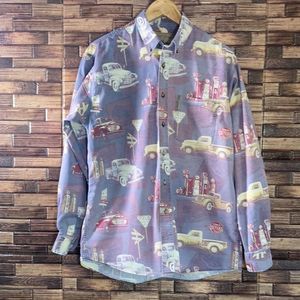 North River Mens Medium Vintage Truck Shirt long sleeve button up